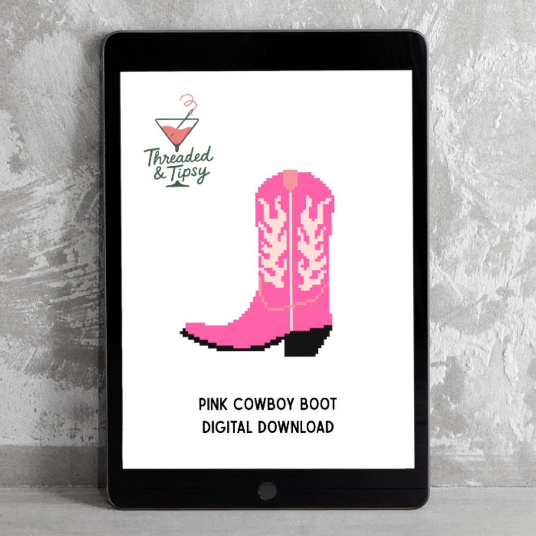 Pink Boot Digital Needlepoint Chart
