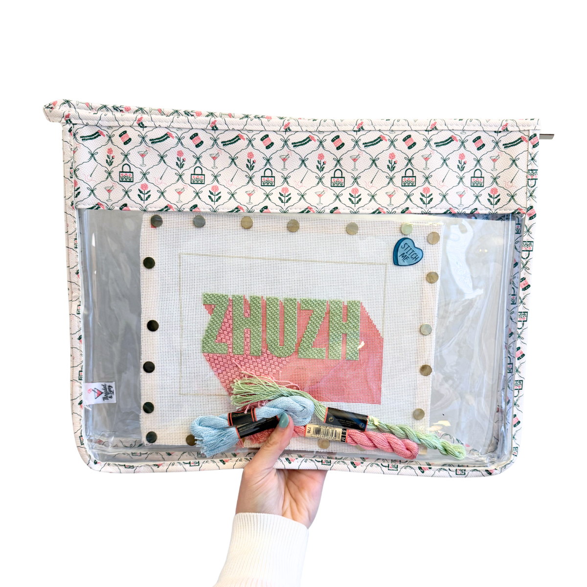 Pink & Green Gusset Project Bag