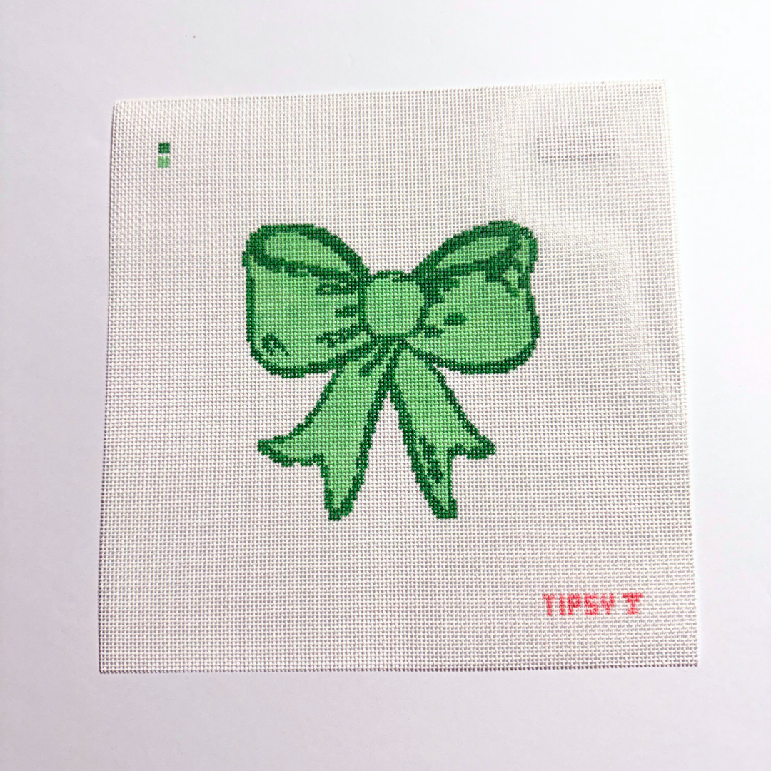 Pre-Order: Green Bow Needlepoint Canvas
