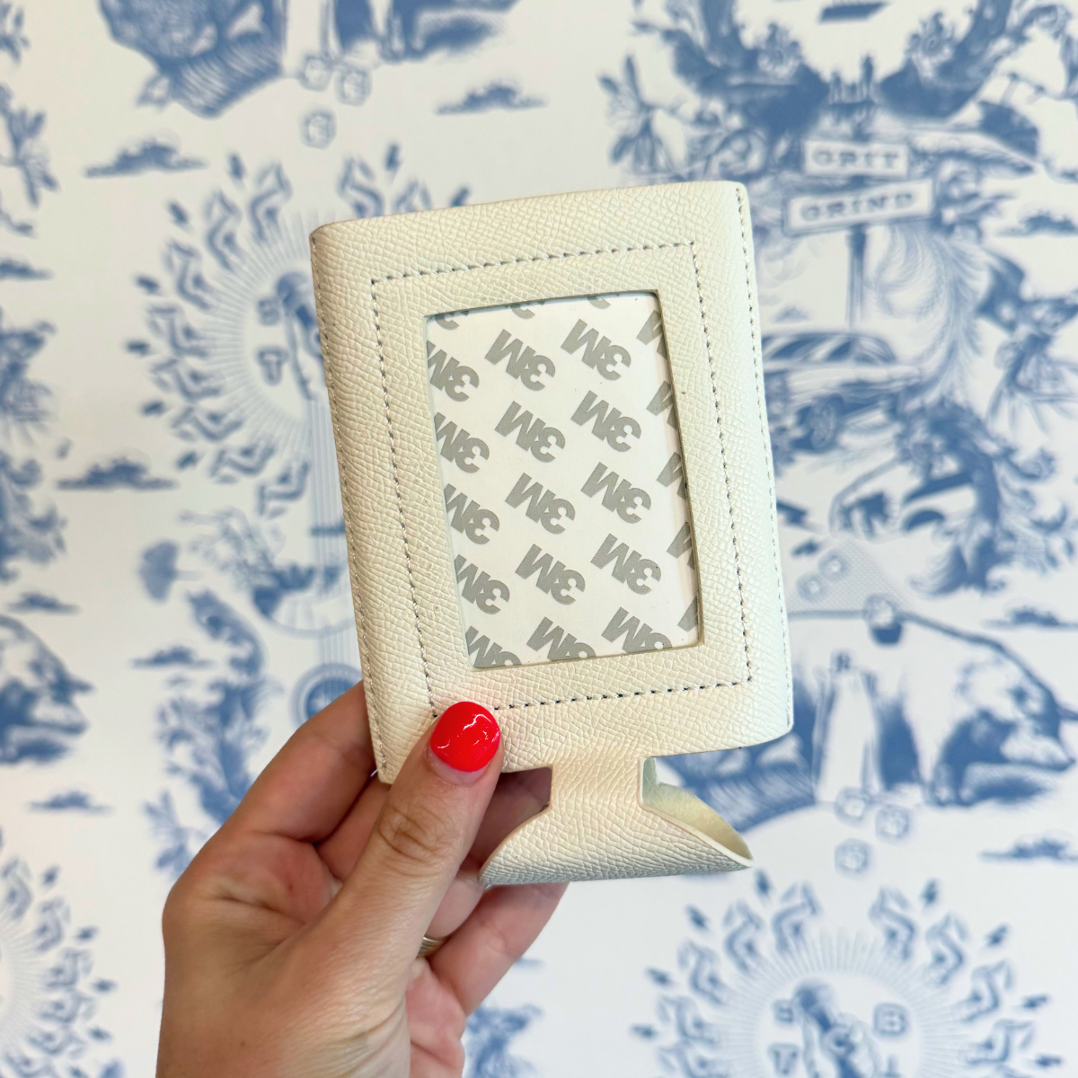 White Self-Finishing Skinny Can Koozie For Needlepoint