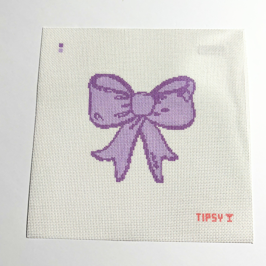 Purple Bow Needlepoint Canvas