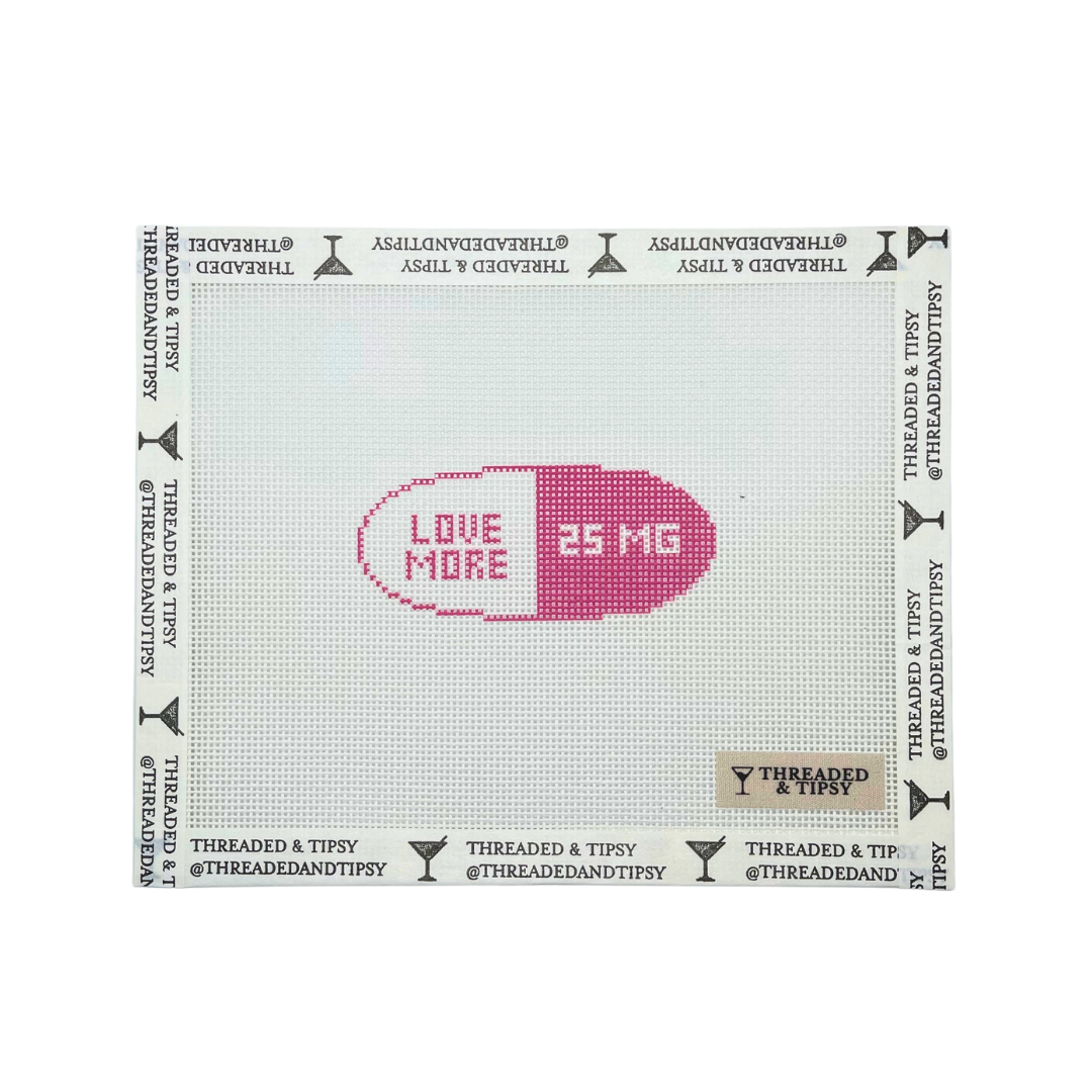 Love More Happy Pill Printed Canvas