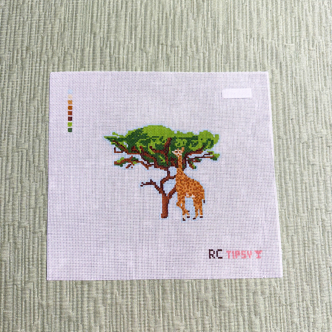 African Safari Giraffe Needlepoint Canvas - RenniCo x T&T