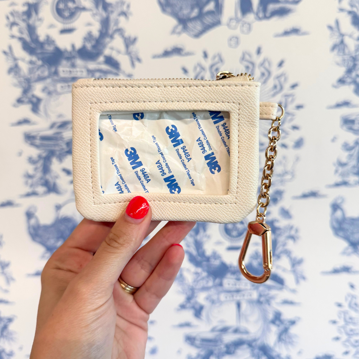 White Self-Finishing Coin Wallet for Needlepoint