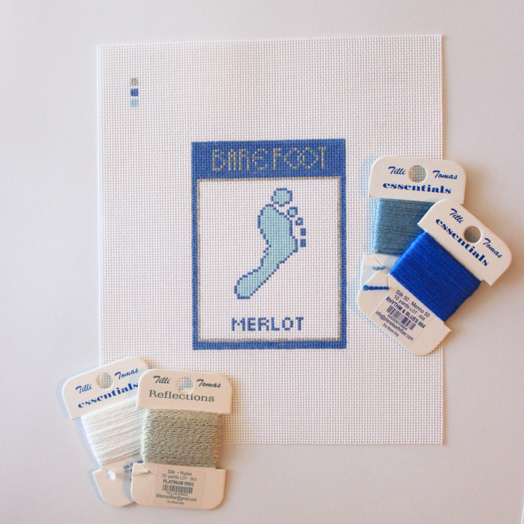 Merlot Label Needlepoint Canvas