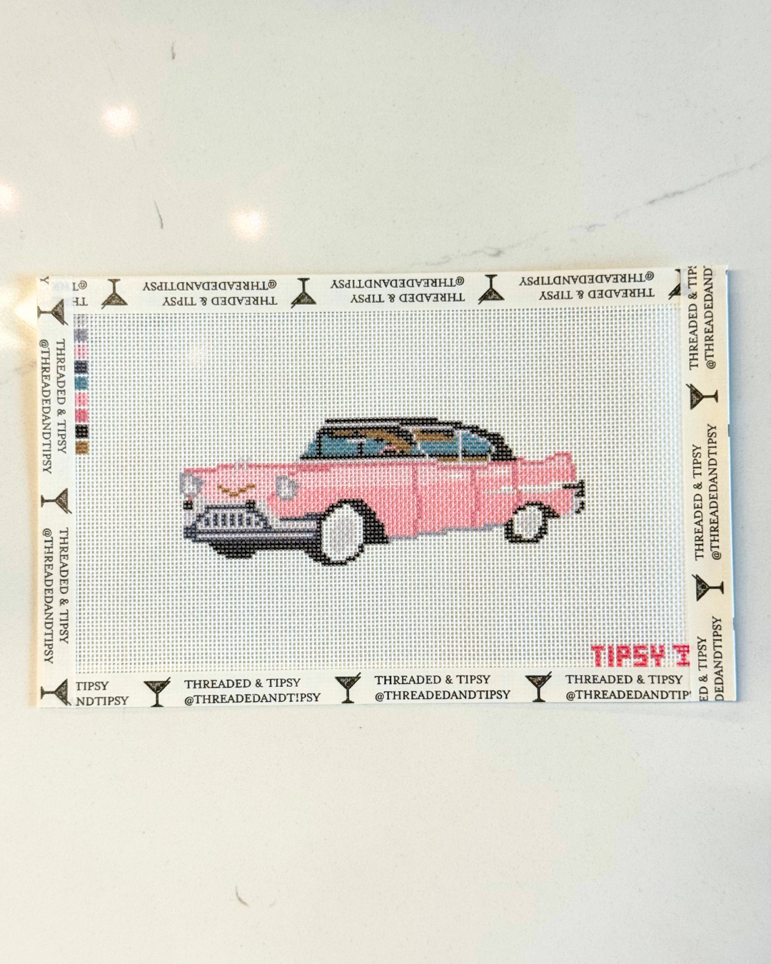 Pink Cadillac 18 Mesh Needlepoint Canvas