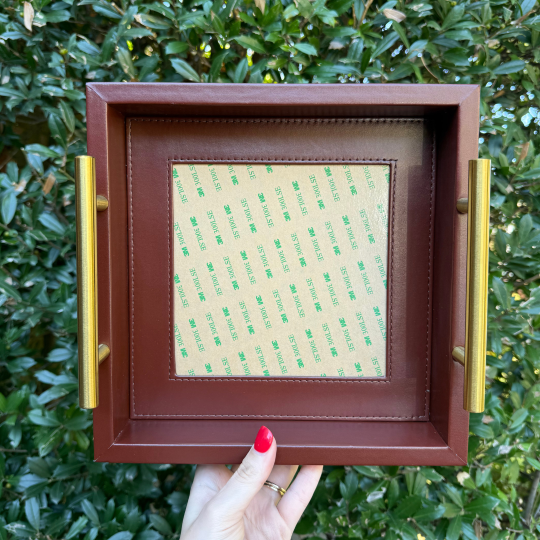 Square Self-Finishing Leather Tray