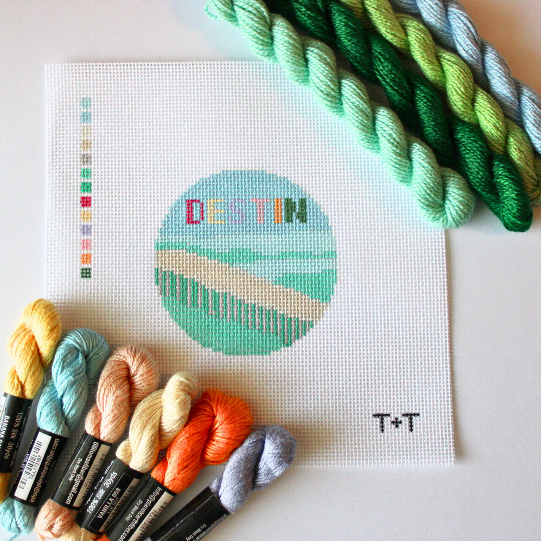 Destin Round Needlepoint Canvas
