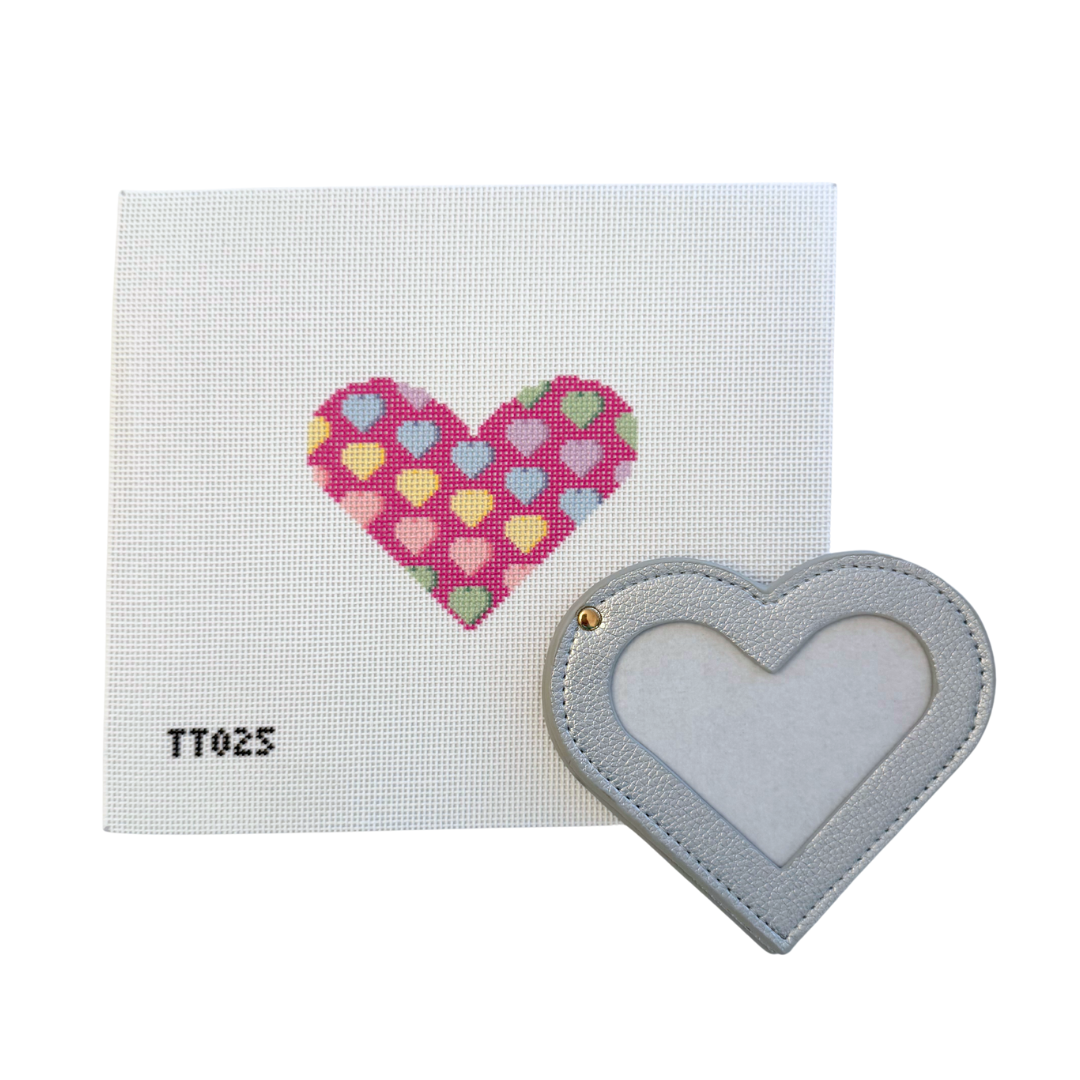 Candy Hearts Heart Needlepoint Canvas