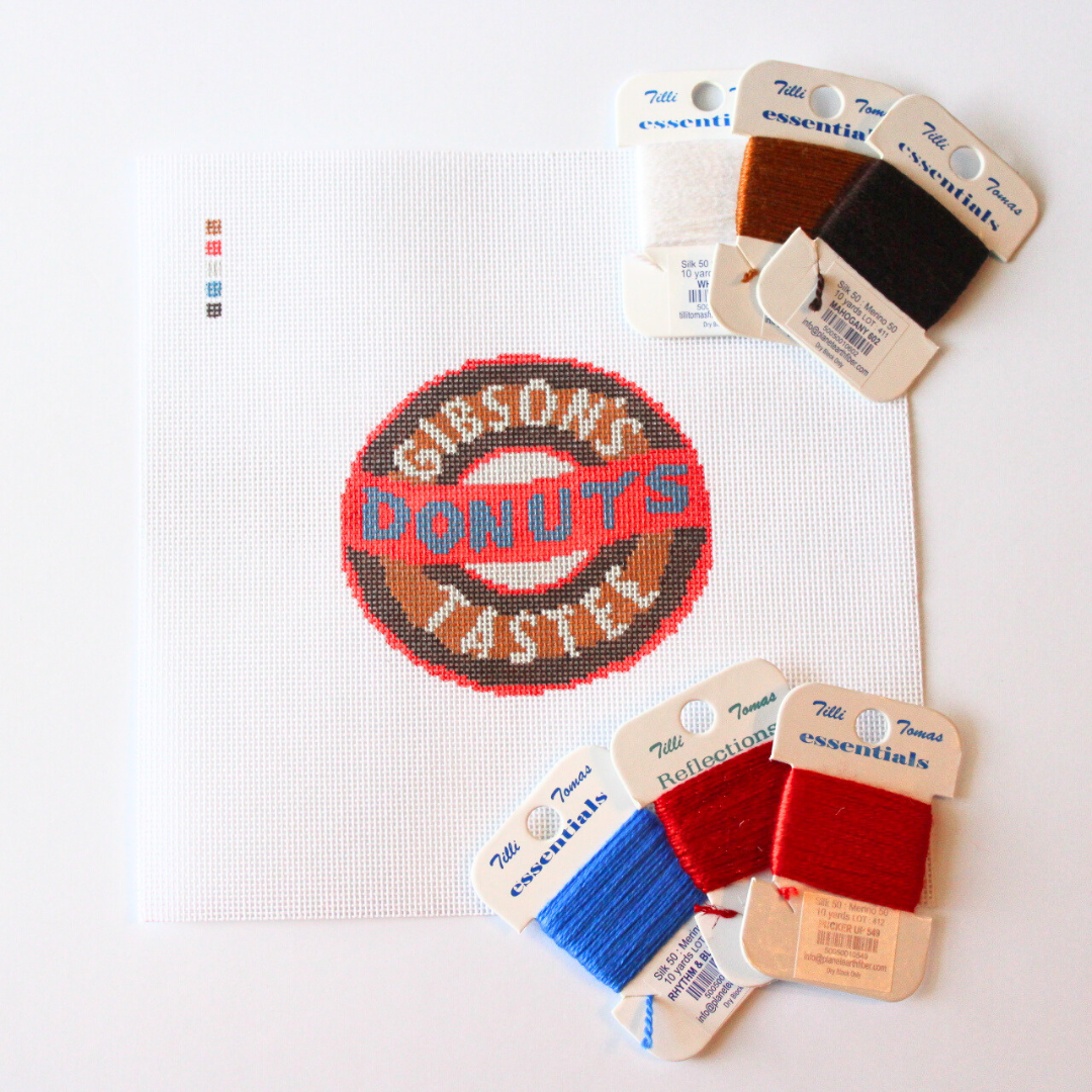 Famous Memphis Donuts Needlepoint Canvas