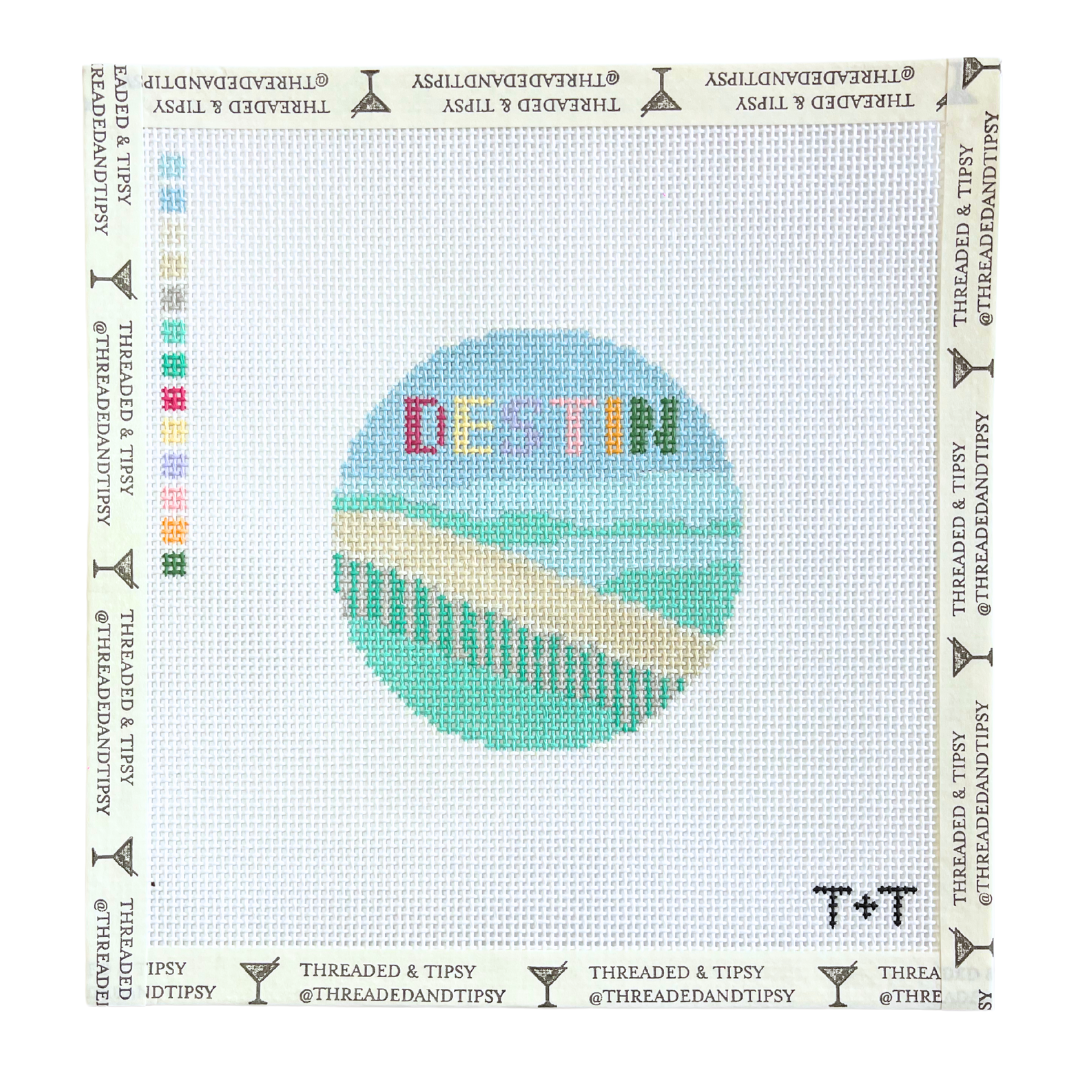 Destin Round Needlepoint Canvas