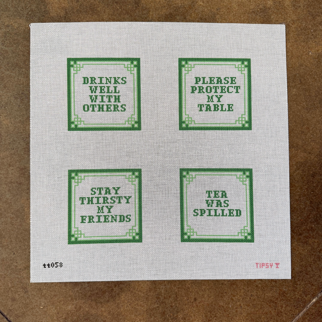 Witty Coasters Needlepoint Canvas