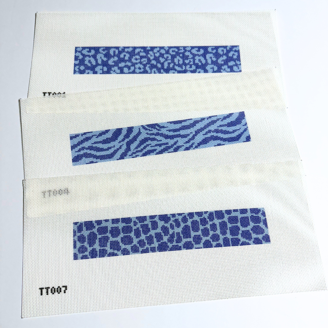 Blue Reptile Key Fob Needlepoint Canvas