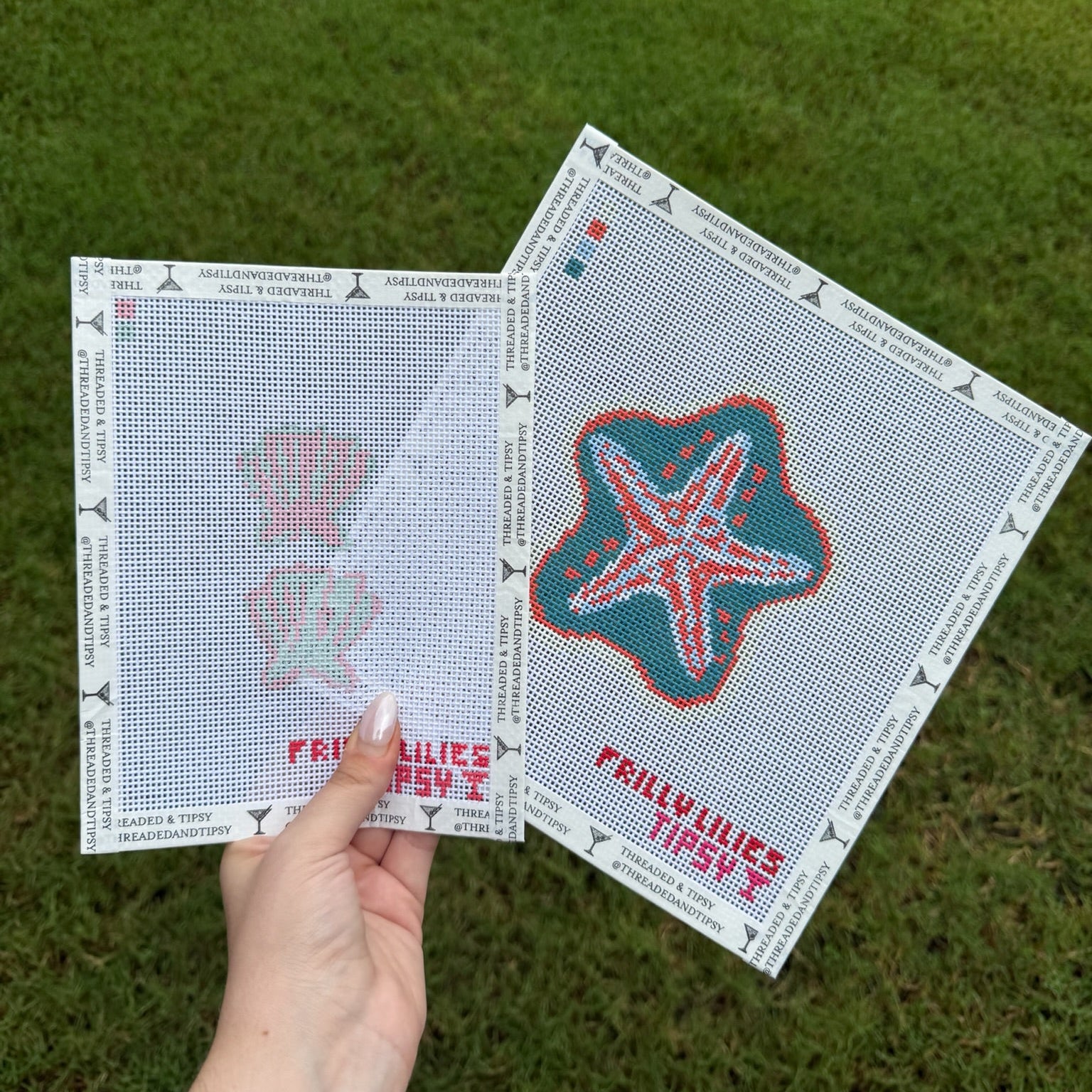 Frilly Lillies Starfish Needlepoint Canvas