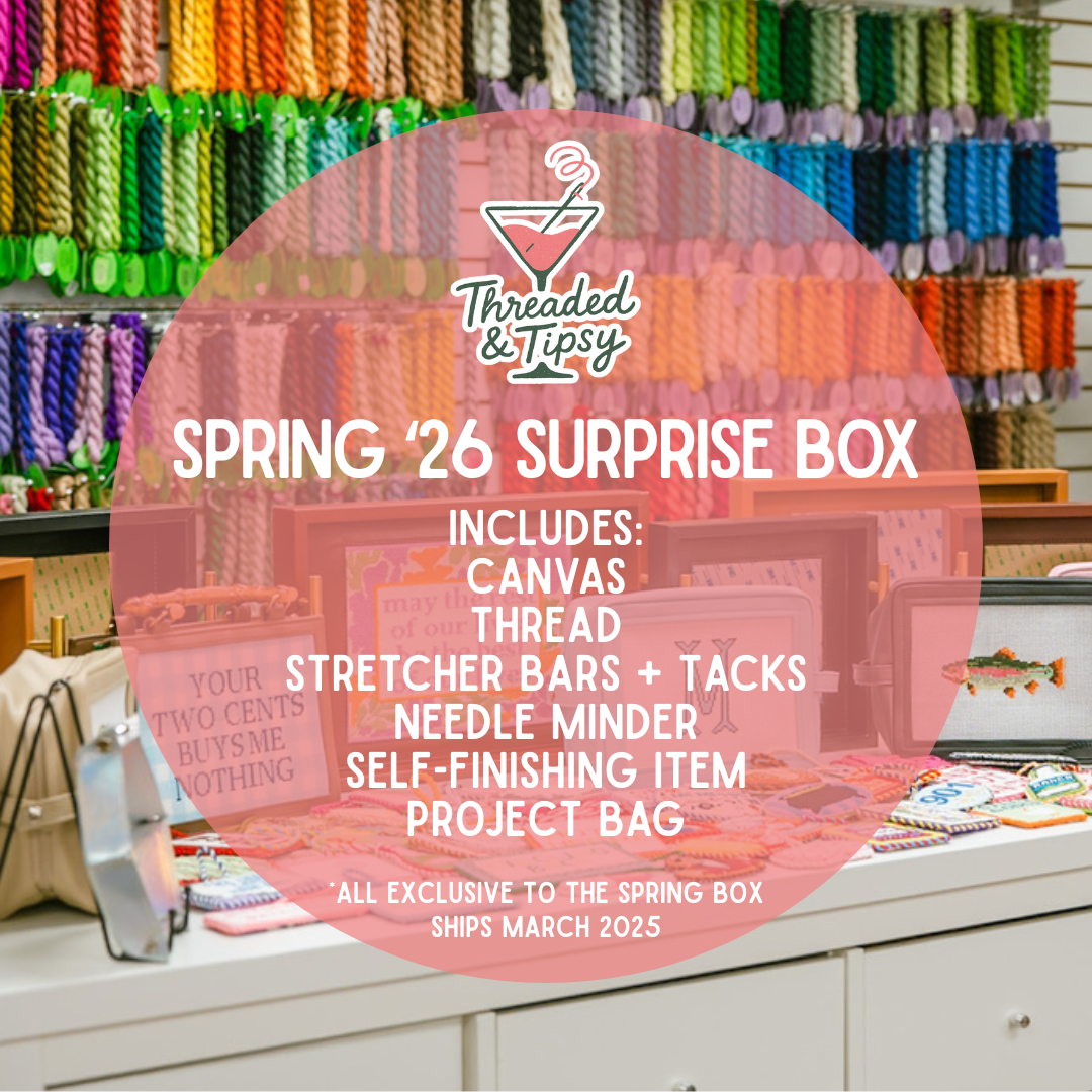 Threaded & Tipsy 2026 Needlepoint Surprise Box