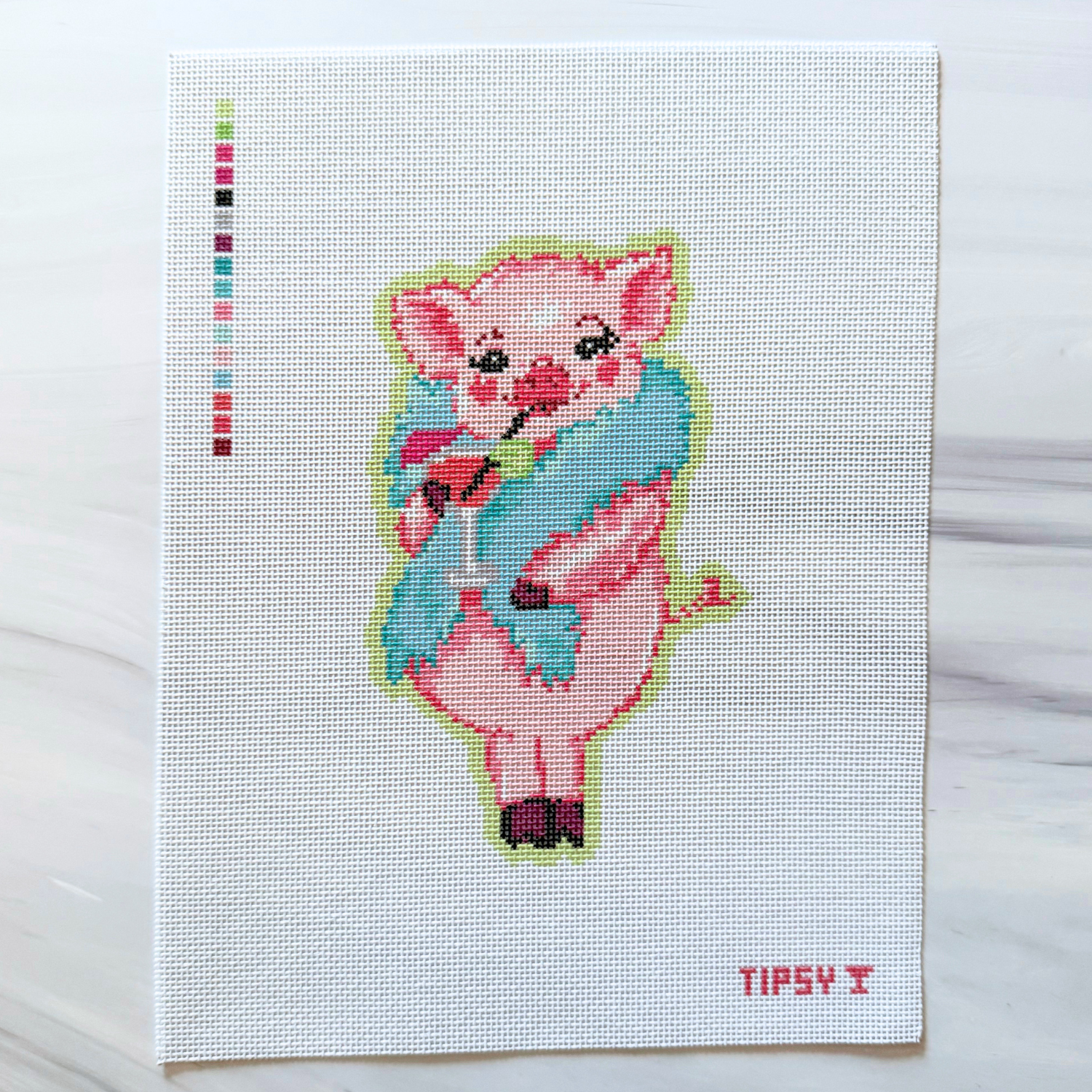 Petunia the Pig Needlepoint Canvas