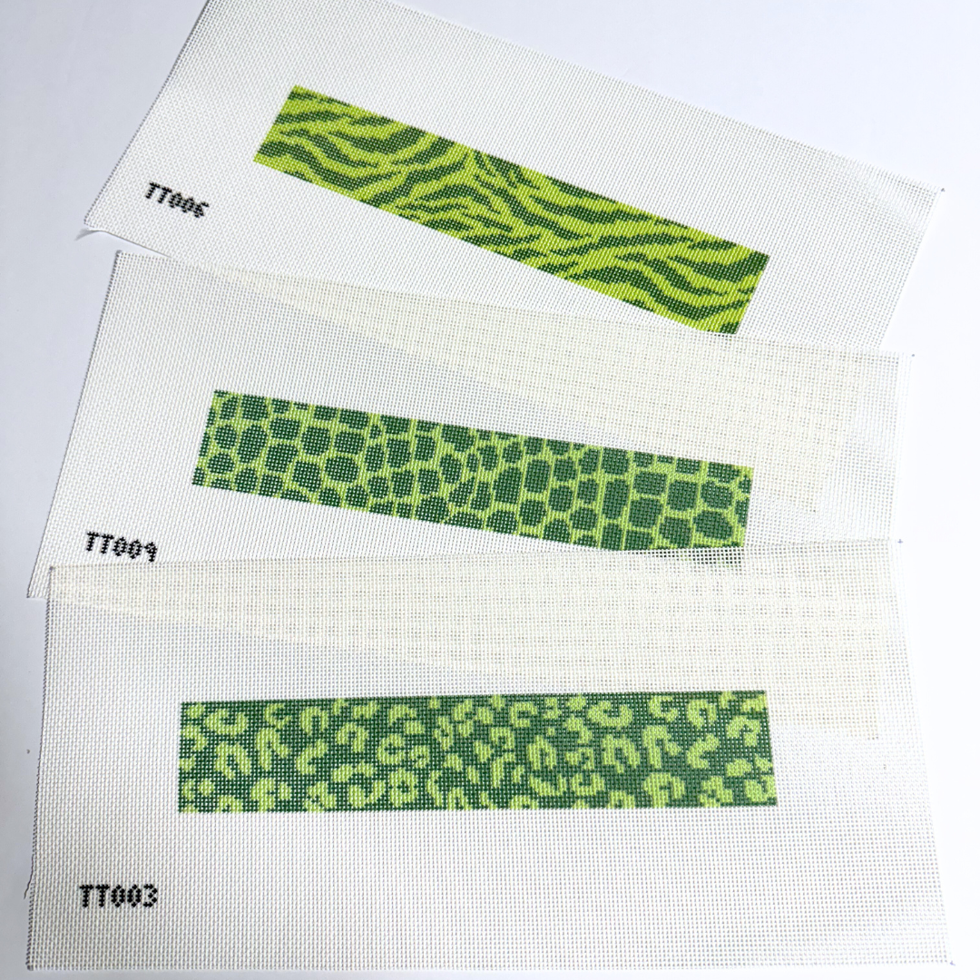 Green Zebra Key Fob Needlepoint Canvas