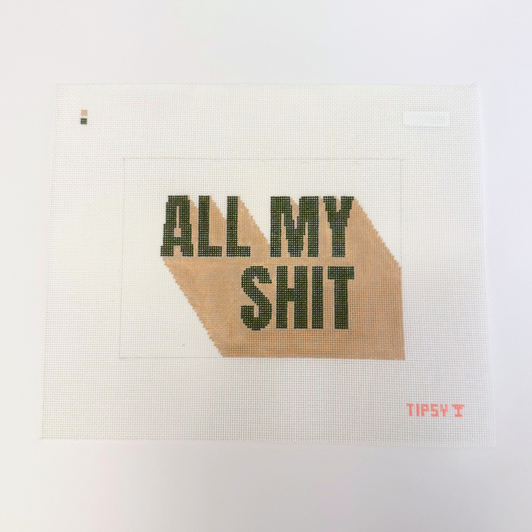 All My Shit Pouch Needlepoint Canvas