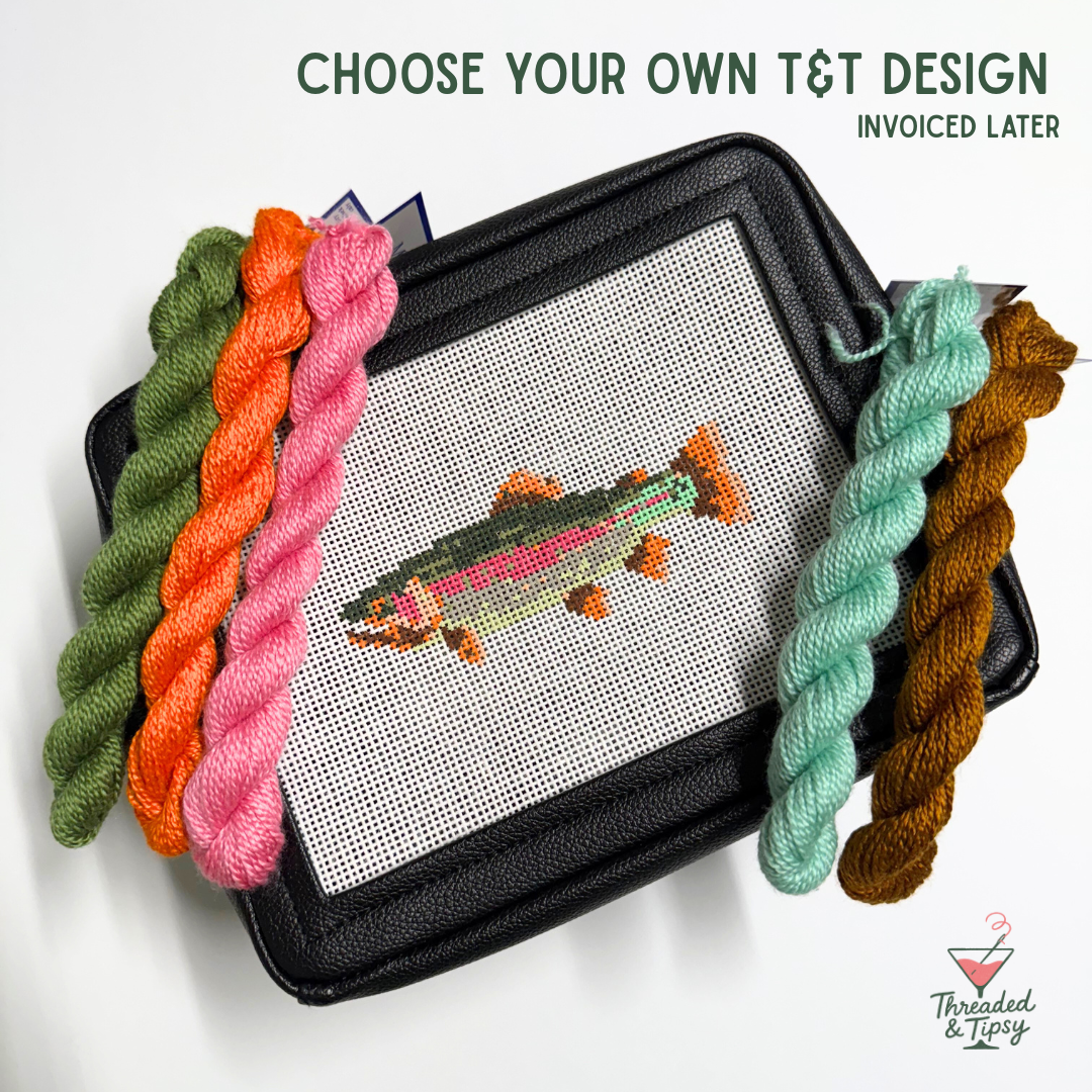 Needlepoint Pre-Finished Stitch-A-Bag in Tan