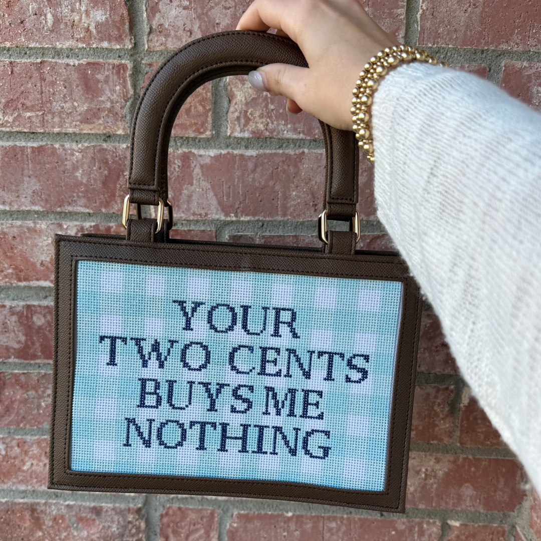 Needlepoint Self-Finishing Leather Purse: An Affordable Alternative