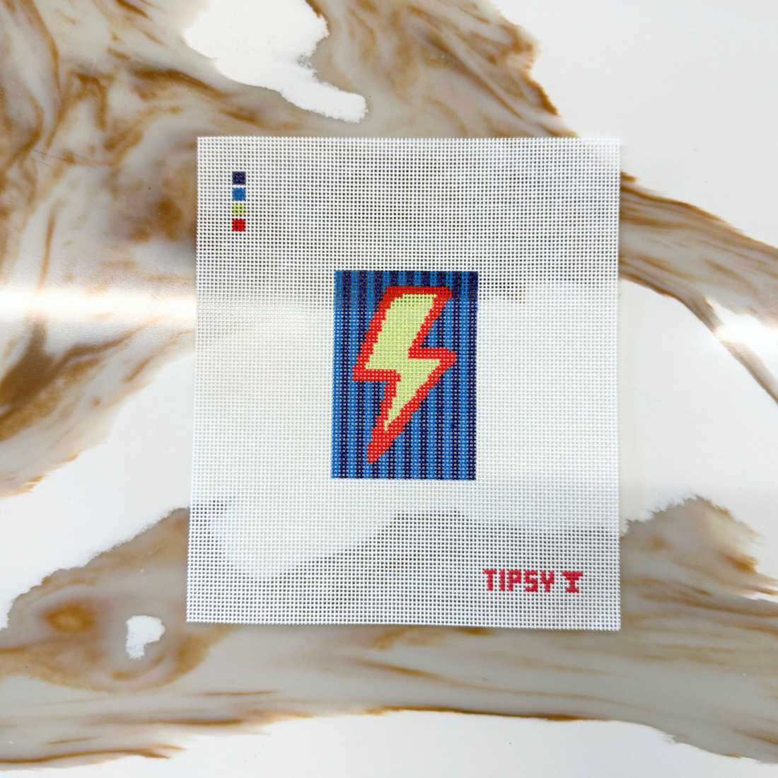 Lightning Bolt 2x3 inch Needlepoint Canvas