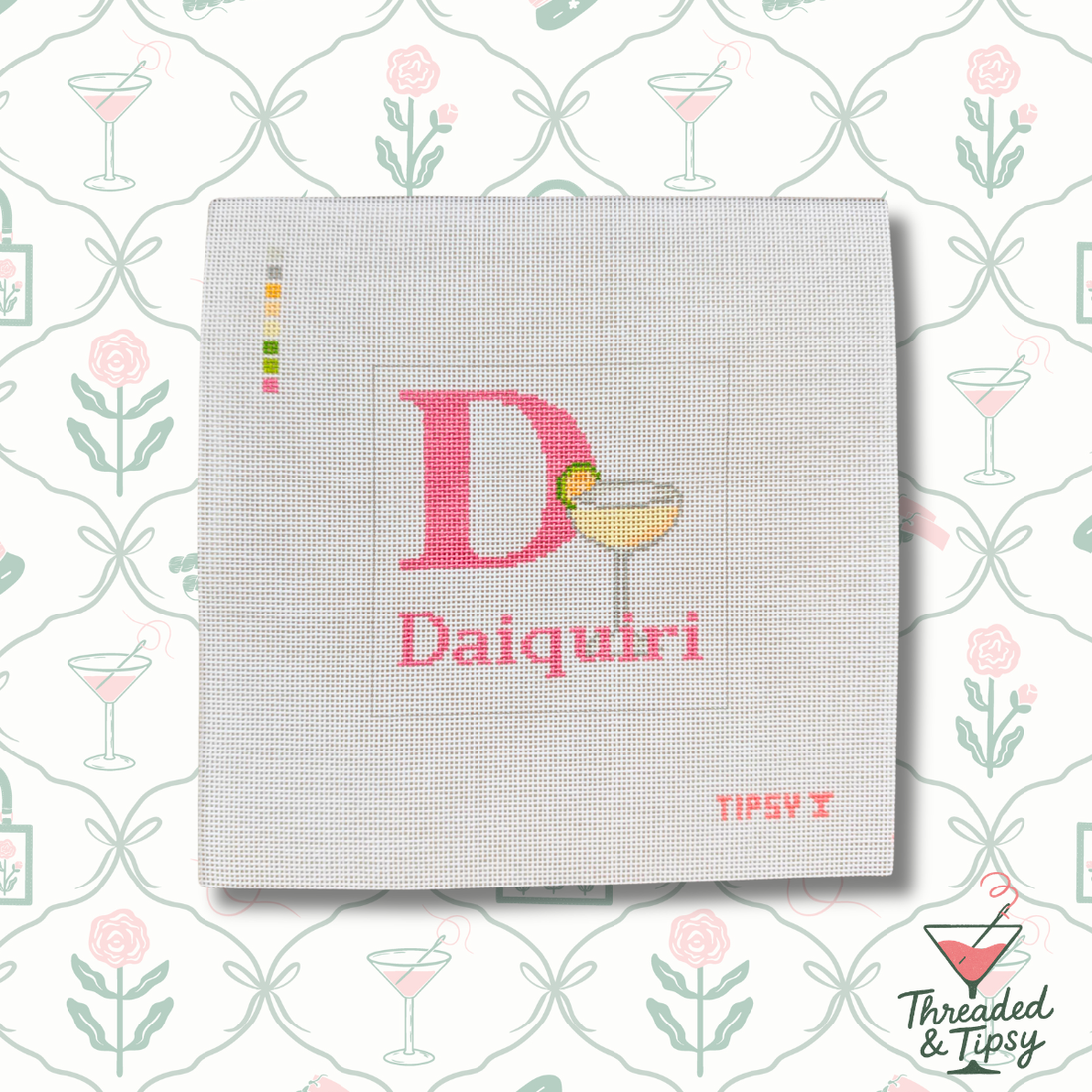 D for Daiquiri Needlepoint Canvas