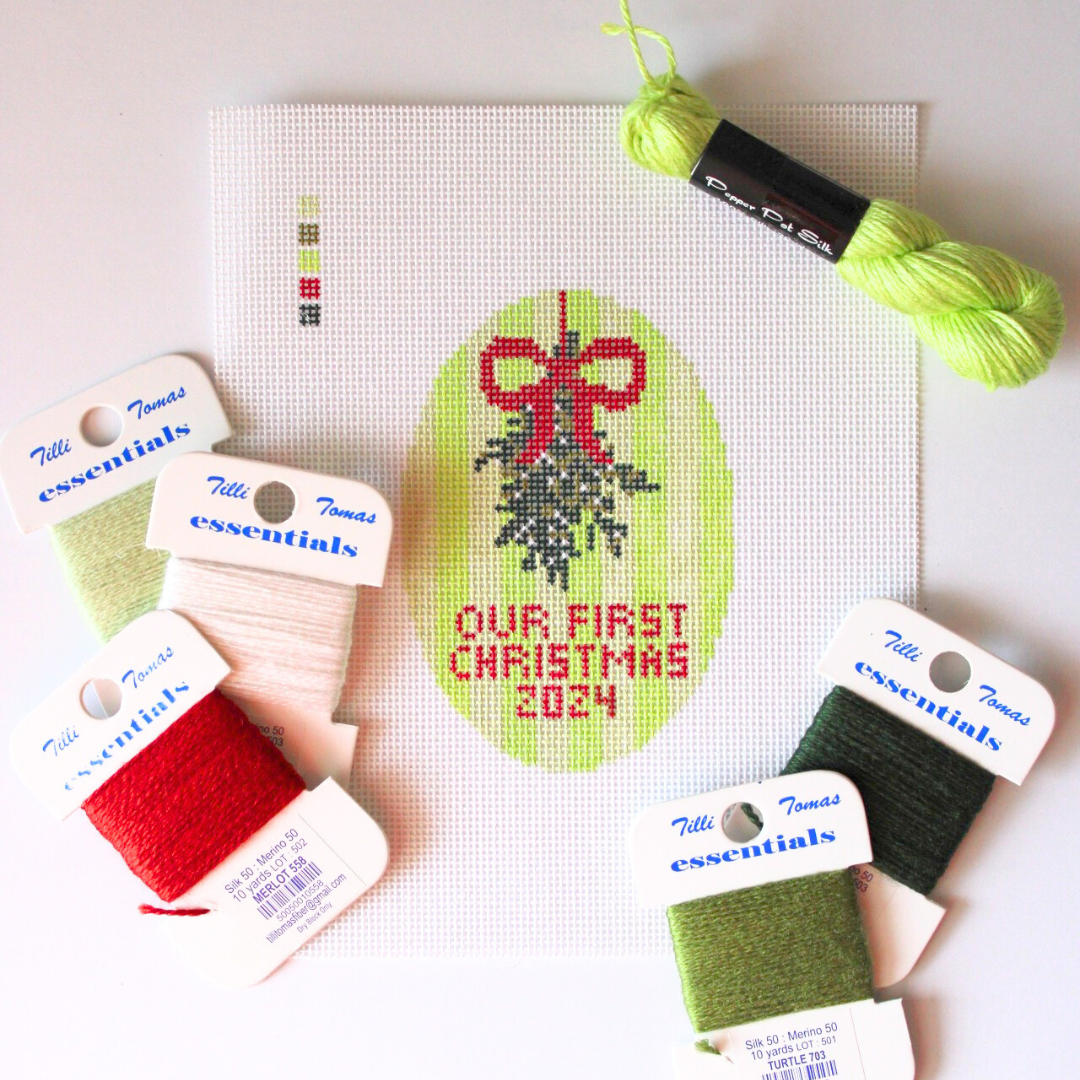 Our First Christmas Ornament (Custom Year) Needlepoint Canvas