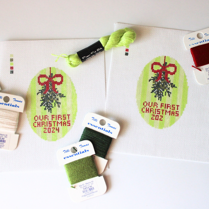 Our First Christmas Ornament (Custom Year) Needlepoint Canvas