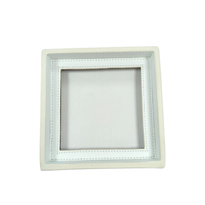 Pre-Order: Interchangeable Needlepoint Leather Coaster in True White