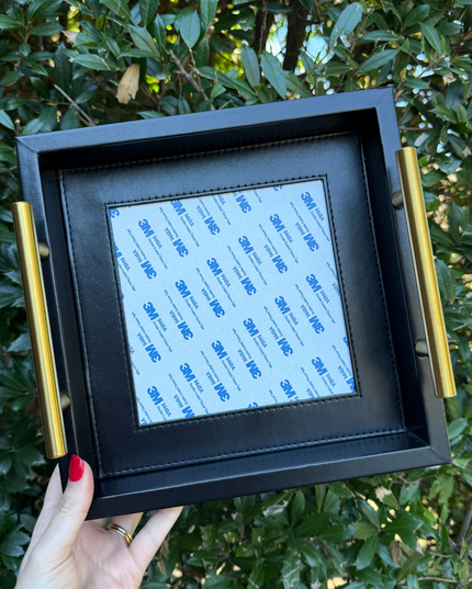 Square Self-Finishing Leather Tray