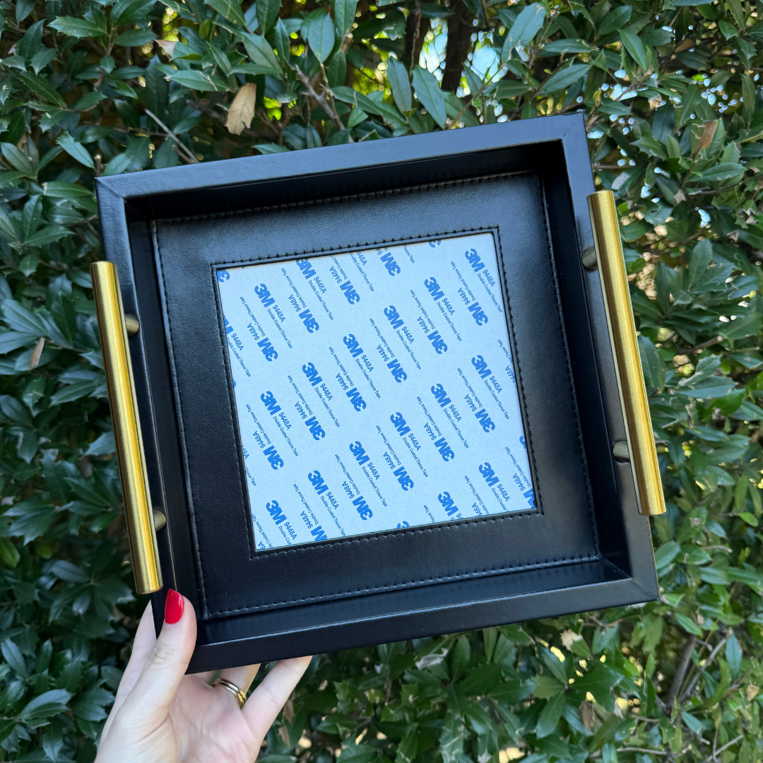 Square Self-Finishing Leather Tray