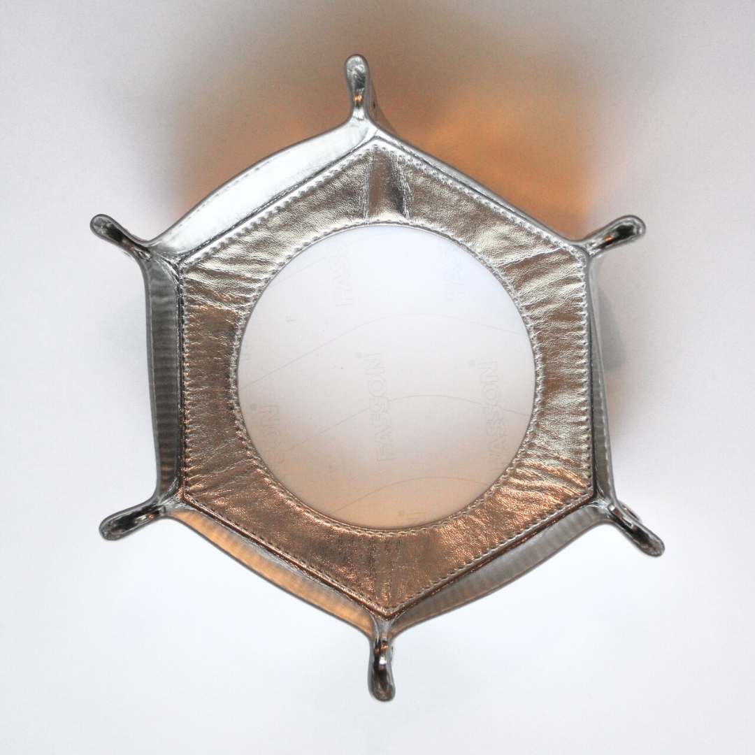 Self-Finishing Silver Hexagon Snap Tray