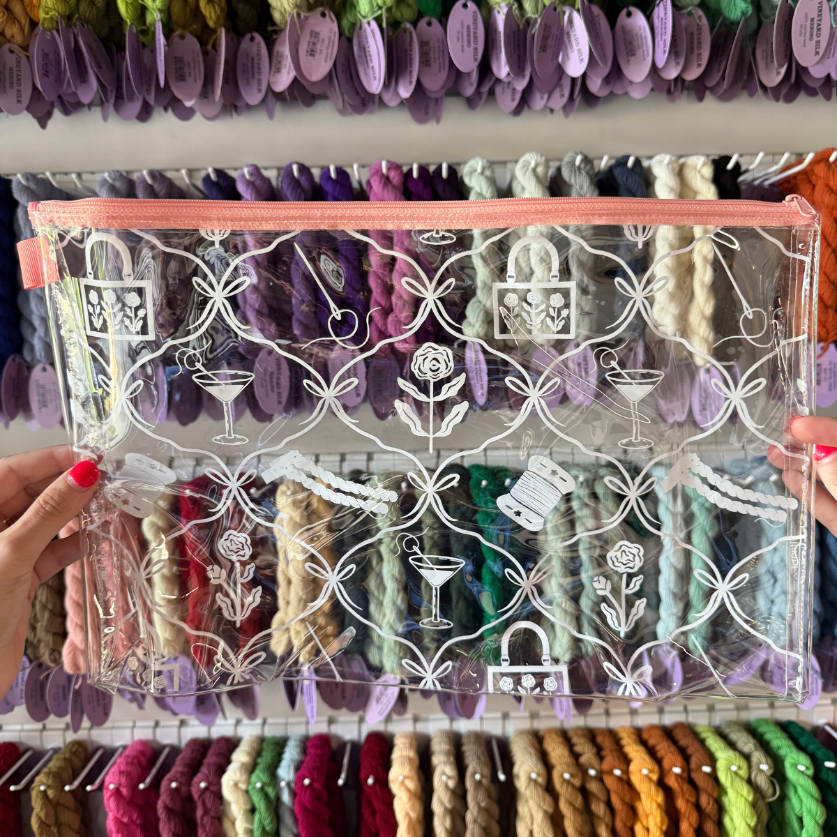 Large Threaded &amp; Tipsy Needlepoint Project Bag