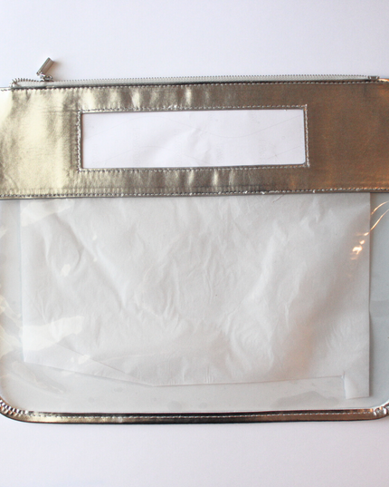 Self-Finishing Silver Leather Project Bag