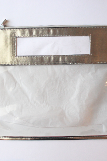 Self-Finishing Silver Leather Project Bag