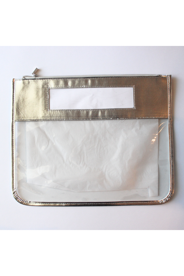 Self-Finishing Silver Leather Project Bag