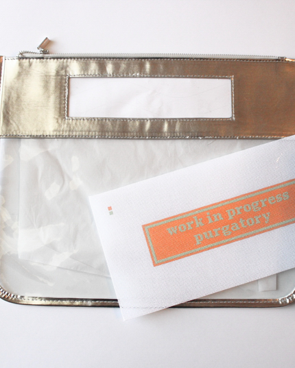 Self-Finishing Silver Leather Project Bag