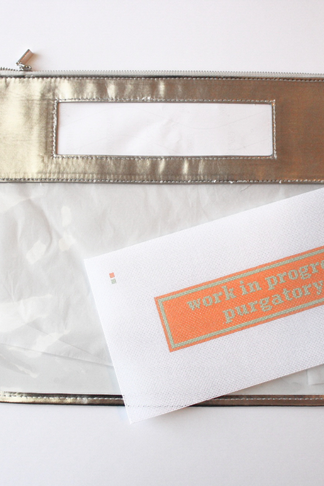 Self-Finishing Silver Leather Project Bag