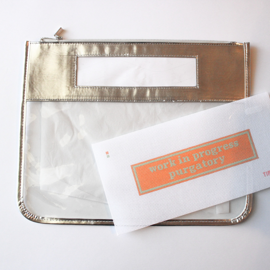 Self-Finishing Silver Leather Project Bag