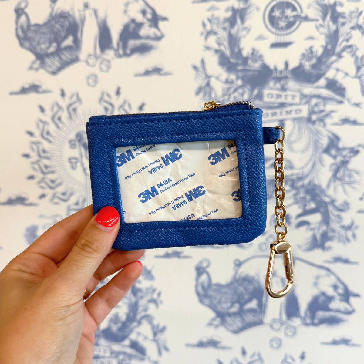 Royal Blue Self-Finishing Coin Wallet for Needlepoint