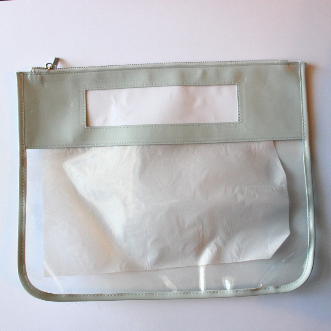 Self-Finishing Blue Leather Project Bag