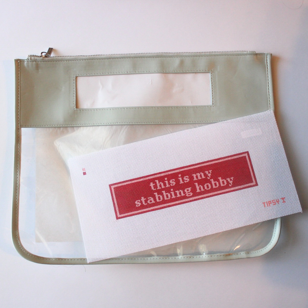 Self-Finishing Blue Leather Project Bag