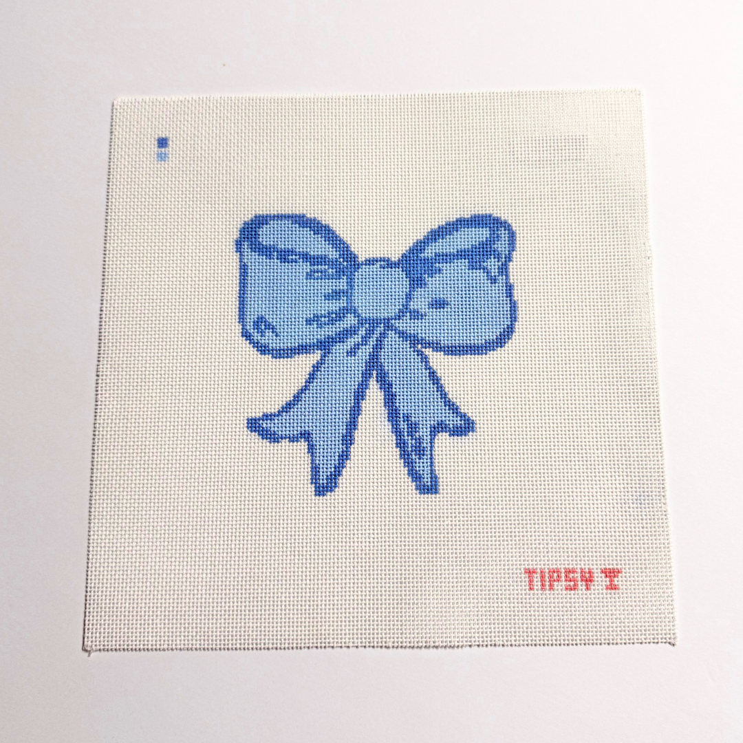 Blue Bow Needlepoint Canvas