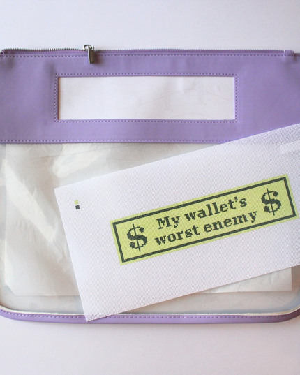 Self-Finishing Purple Leather Project Bag