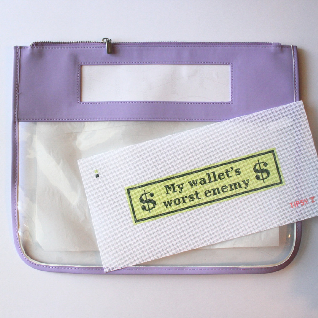 Self-Finishing Purple Leather Project Bag