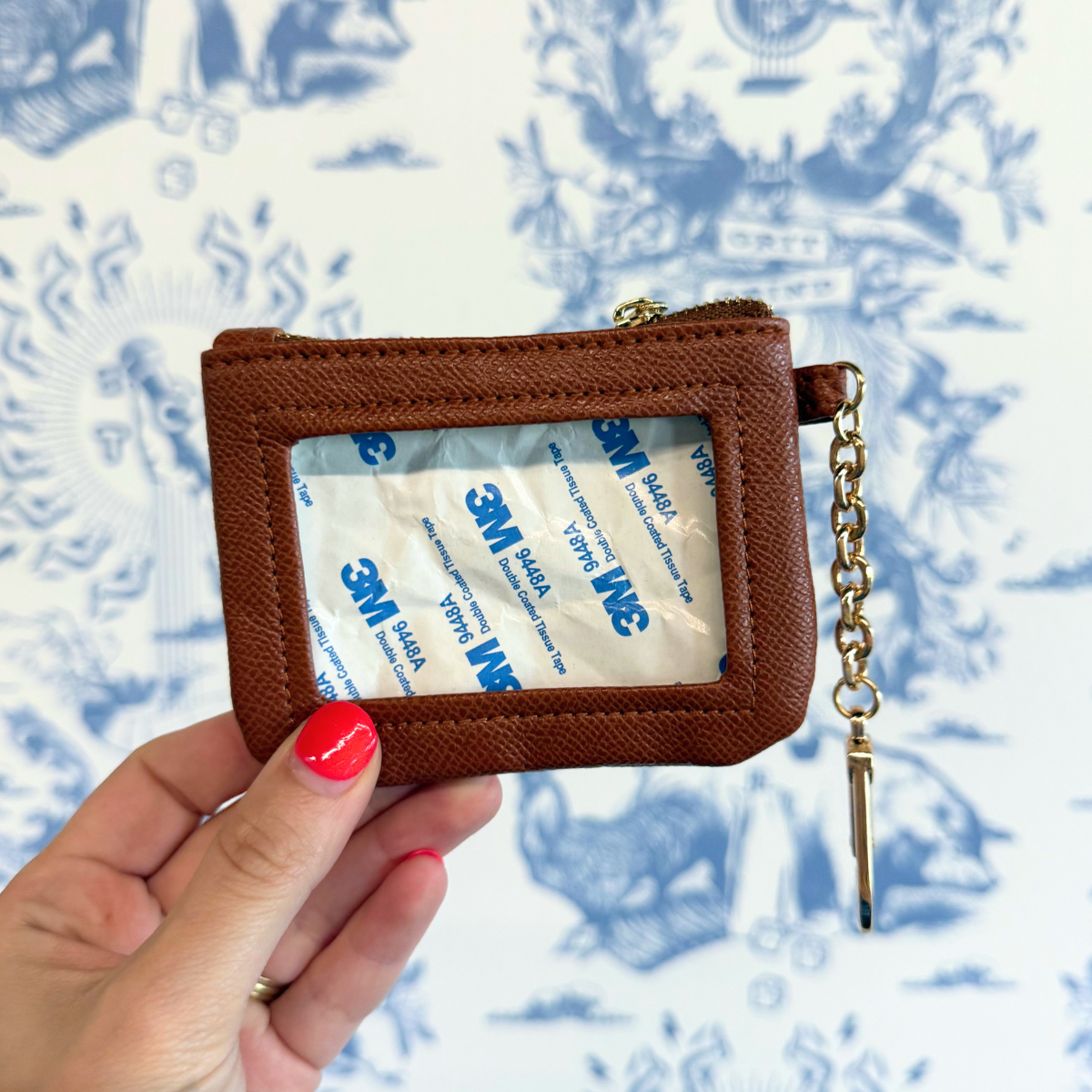 Cognac Self-Finishing Coin Wallet for Needlepoint