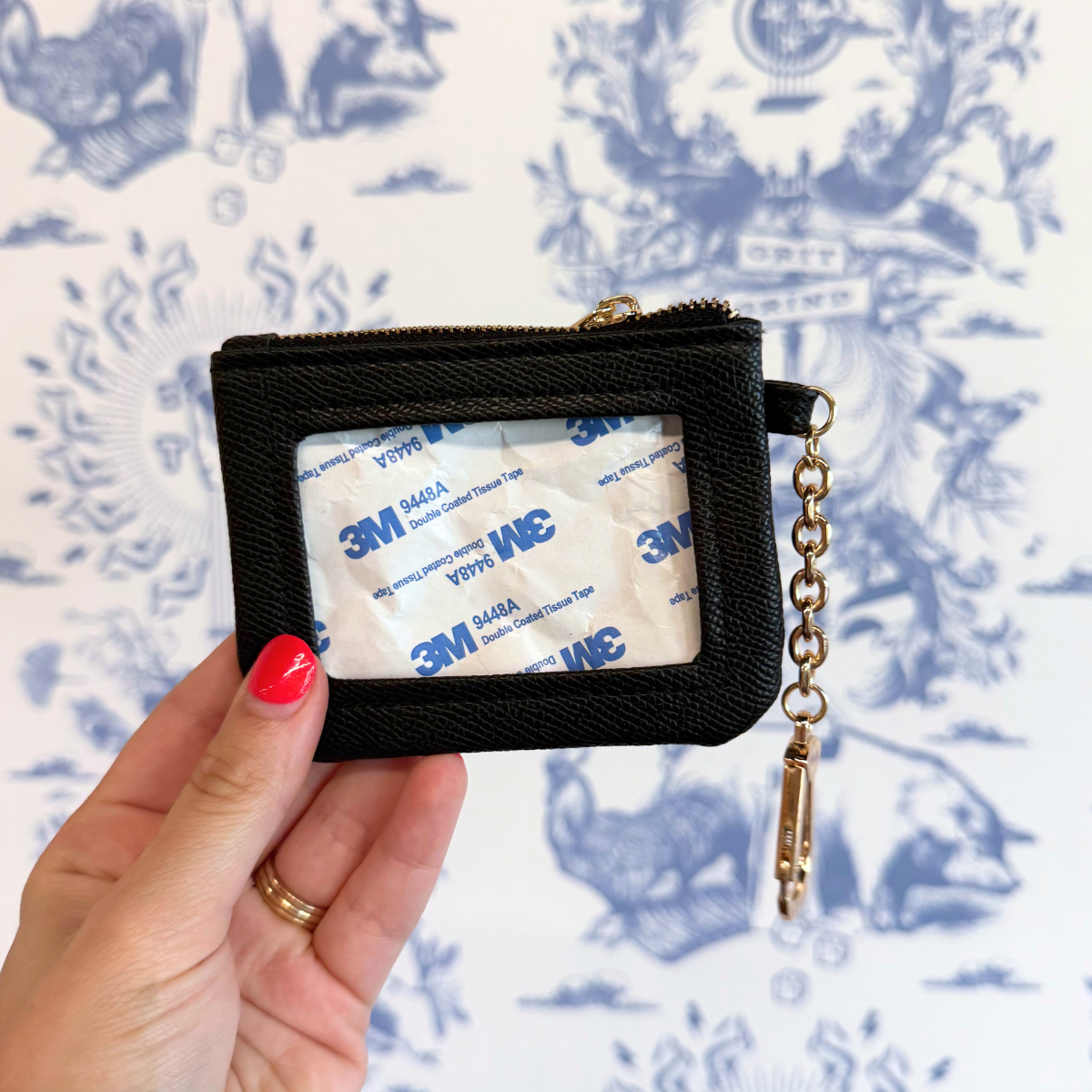 Black Self-Finishing Coin Wallet for Needlepoint