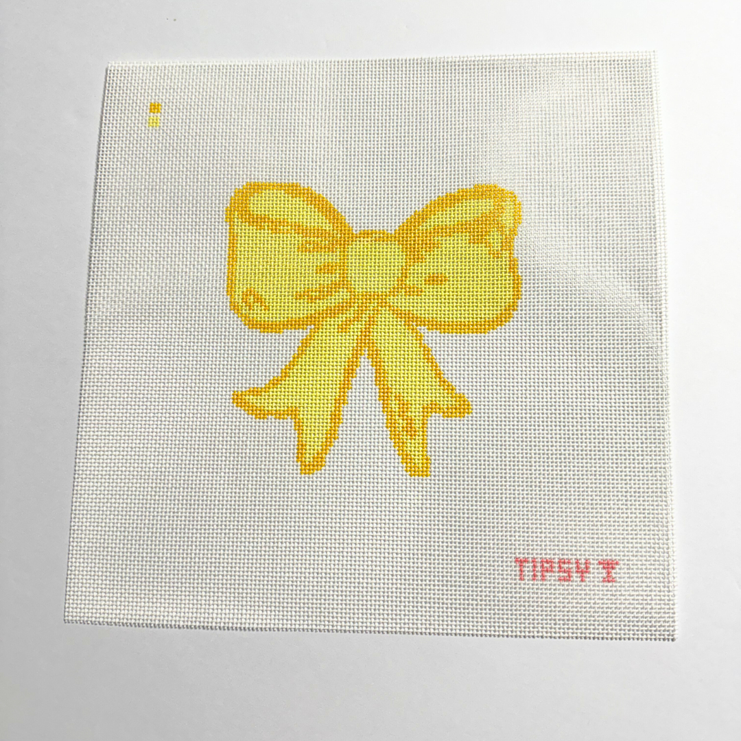Yellow Bow Needlepoint Canvas