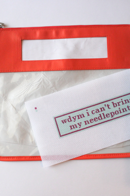 WDYM I Can't Bring My Needlepoint?