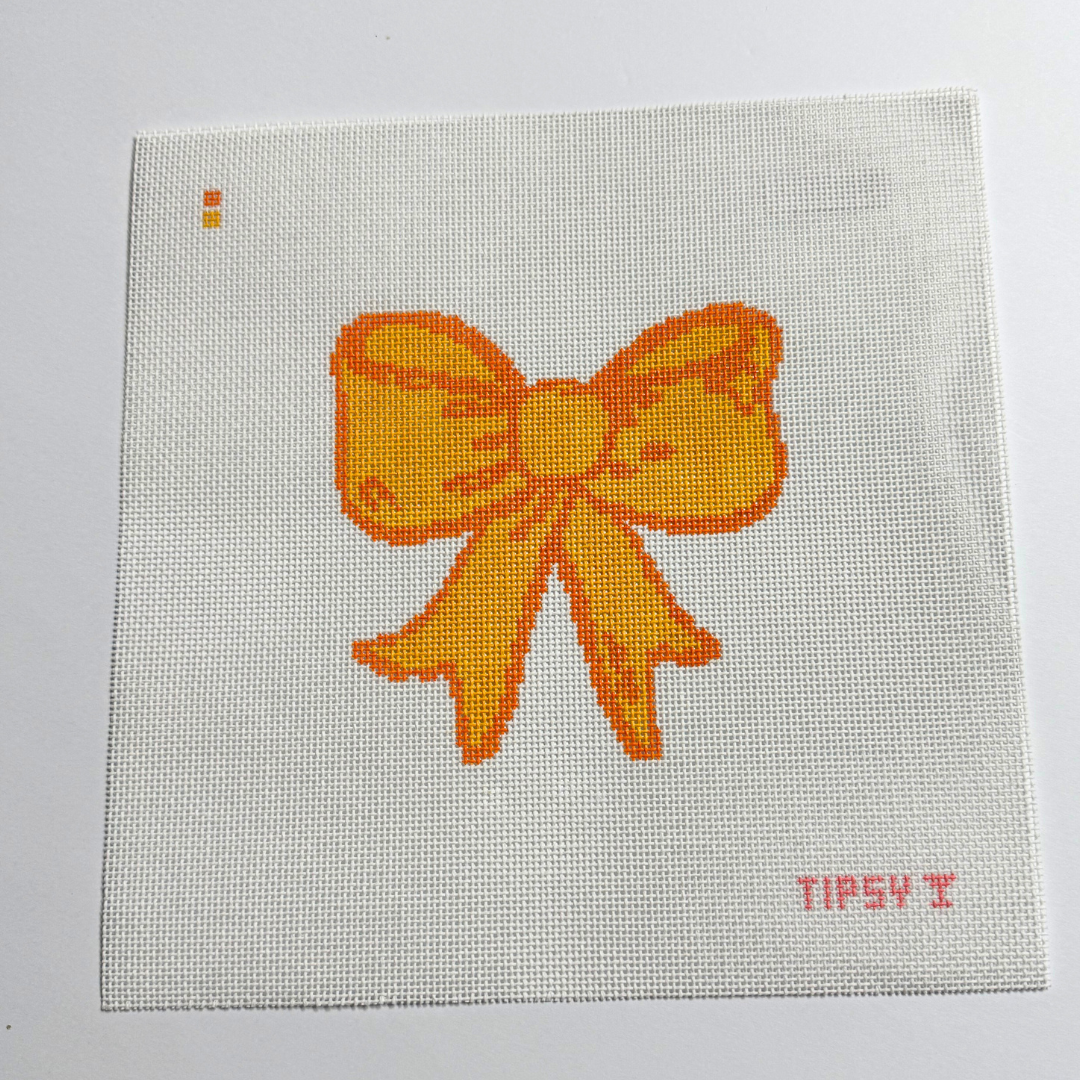 Orange Bow Needlepoint Canvas